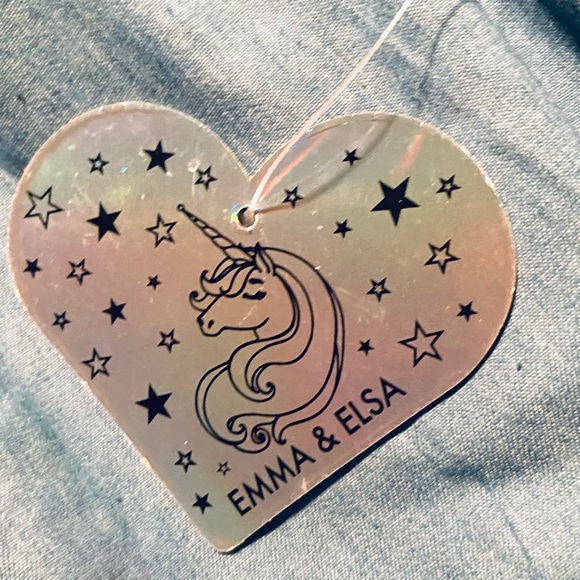 Emma & Elsa Girls Top Gathered Neck and White Trim - Picture 5 of 7